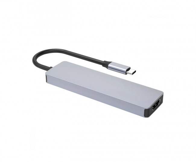Type-C-Хаб Proove Iron Link 5 in 1 (2*Type-C + 2*USB3.0 + HDMI) (silver)